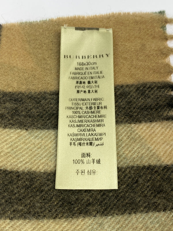 【中古品】【メンズ/レディース】 BURBERRY バーバリー WOOL MUFFLER ITFRAFER10CAS ウールマフラー チェック スカーフ 大型ストール 183-261008-em-13-min カラー：ベージュ系 万代Net店
