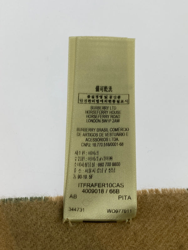 【中古品】【メンズ/レディース】 BURBERRY バーバリー WOOL MUFFLER ITFRAFER10CAS ウールマフラー チェック スカーフ 大型ストール 183-261008-em-13-min カラー：ベージュ系 万代Net店