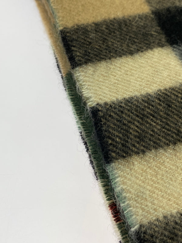【中古品】【メンズ/レディース】 BURBERRY バーバリー WOOL MUFFLER ITFRAFER10CAS ウールマフラー チェック スカーフ 大型ストール 183-261008-em-13-min カラー：ベージュ系 万代Net店