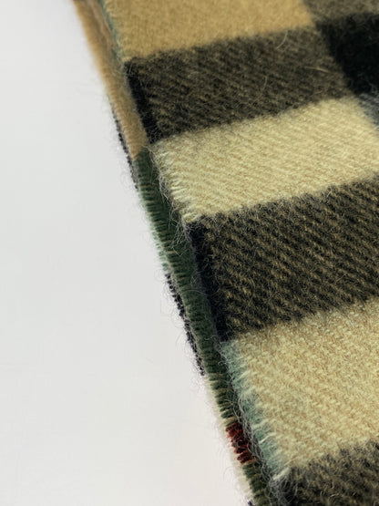 【中古品】【メンズ/レディース】 BURBERRY バーバリー WOOL MUFFLER ITFRAFER10CAS ウールマフラー チェック スカーフ 大型ストール 183-261008-em-13-min カラー：ベージュ系 万代Net店