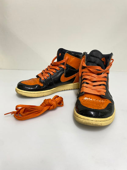 【中古品】【メンズ】 NIKE ナイキ AIR JORDAN 1 HIGH エアジョーダン ワン ハイ "SHATTERED BACKBOARD 3.0" シャッタード バックボード スリー 555088-028 160-261008-KS-14-min サイズ：27cm US9 カラー：ブラック/オレンジ 万代Net店