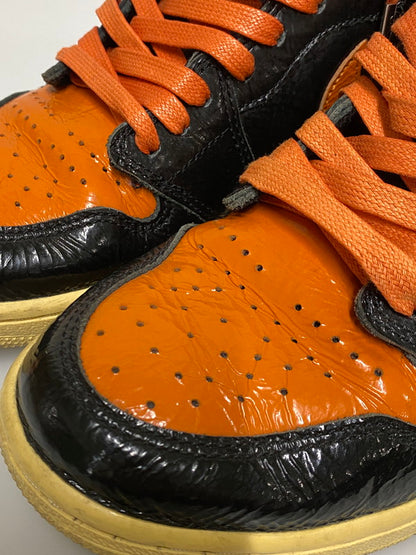 【中古品】【メンズ】 NIKE ナイキ AIR JORDAN 1 HIGH エアジョーダン ワン ハイ "SHATTERED BACKBOARD 3.0" シャッタード バックボード スリー 555088-028 160-261008-KS-14-min サイズ：27cm US9 カラー：ブラック/オレンジ 万代Net店