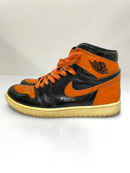 【中古品】【メンズ】 NIKE ナイキ AIR JORDAN 1 HIGH エアジョーダン ワン ハイ "SHATTERED BACKBOARD 3.0" シャッタード バックボード スリー 555088-028 160-261008-KS-14-min サイズ：27cm US9 カラー：ブラック/オレンジ 万代Net店