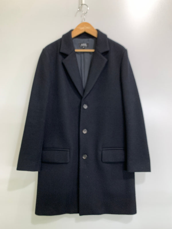 【中古品】【メンズ】 A.P.C. アーペーセー WOOL COAT ウールコート メンズ アウター 141-261005-em-32-min サイズ：XS カラー：ブラック 万代Net店