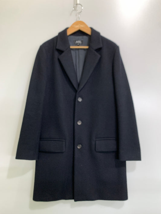 【中古品】【メンズ】 A.P.C. アーペーセー WOOL COAT ウールコート メンズ アウター 141-261005-em-32-min サイズ：XS カラー：ブラック 万代Net店