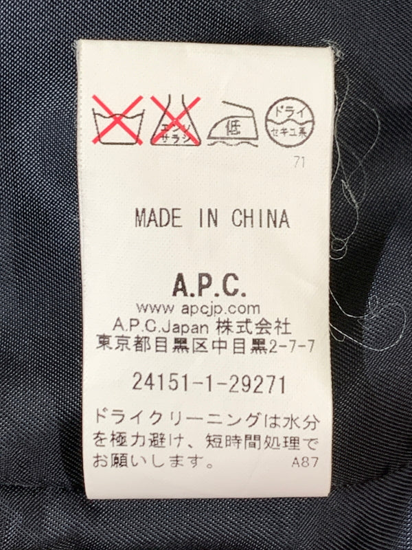 【中古品】【メンズ】 A.P.C. アーペーセー WOOL COAT ウールコート メンズ アウター 141-261005-em-32-min サイズ：XS カラー：ブラック 万代Net店