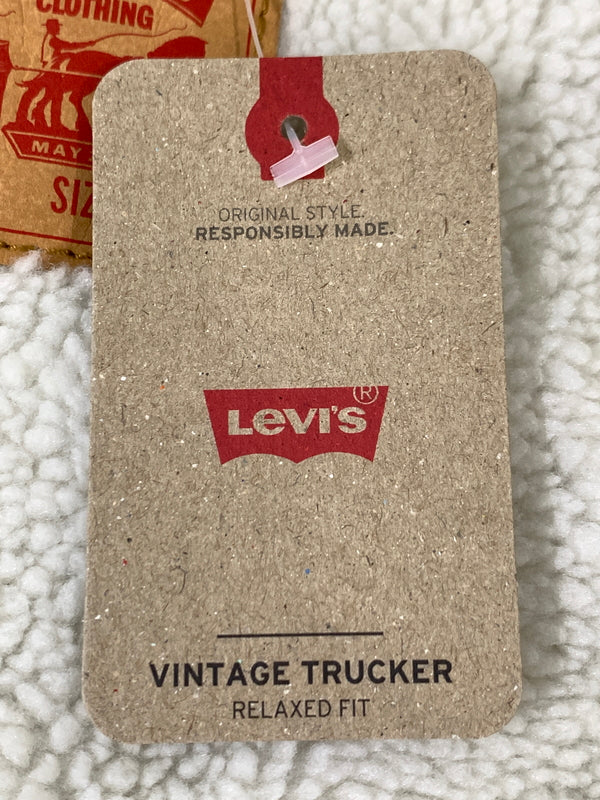 【中古品】【メンズ】 LEVI'S リーバイス BOA JACKET 79129-0033 ボアジャケット 裏ボアトラッカージャケット ブルゾン アウター 147-261010-ta-01-min サイズ：M カラー：グレー 万代Net店