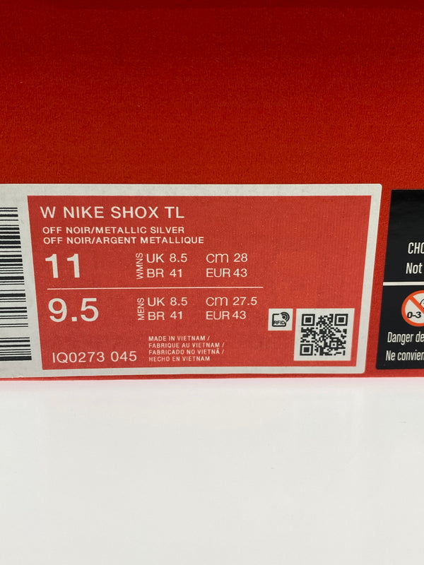 【中古品】【メンズ】 NIKE ナイキ W SHOX TL OFF NOIR METALLIC SILVER-HYPER ウィメンズ ショックス ティーエル オフ ノワール メタリック シルバー ハイパー IQ0273-045 靴 シューズ スニーカー 160-261011-hu-02-min カラー：OFF NOIR/METALLIC SILVER 万代Net店