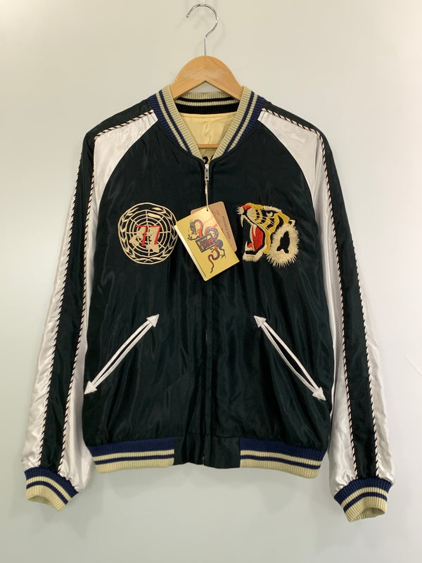 【中古美品】【メンズ】 テーラー東洋 EARLY 1950S STYLE ACETATE SOUVENIR JACKET USS PRINCETON TT15877 スーベニアジャケット スカジャン 145-261016-em-52-min サイズ：Ｍ カラー：ブラック/グレー。ベージュ/レッド 万代Net店