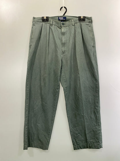 【中古品】【メンズ】 POLO RALPH LAUREN ポロ・ラルフローレン 90S MADE IN MEXICO CHINO PANTS 90年代 メイドイン メキシコ チノパンツ メンズ ヴィンテージ ボトムス チノパン 157-261022-em-60-min サイズ：38×32 カラー：グリーン系 万代Net店