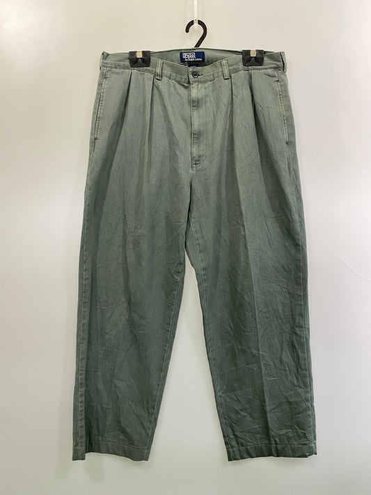 【中古品】【メンズ】 POLO RALPH LAUREN ポロ・ラルフローレン 90S MADE IN MEXICO CHINO PANTS 90年代 メイドイン メキシコ チノパンツ メンズ ヴィンテージ ボトムス チノパン 157-261022-em-60-min サイズ：38×32 カラー：グリーン系 万代Net店