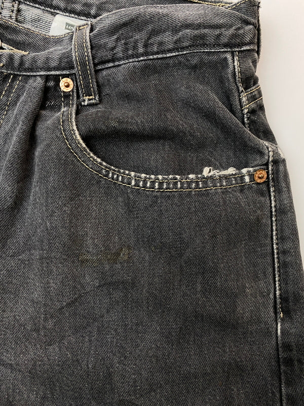 【ジャンク品】【メンズ】 LEVI'S リーバイス 569 LOOSE STRAIGHT JEANS ルーズ ストレート ジーンズ メンズ ボトムス ジーパン 157-261022-em-62-min サイズ：34×34 カラー：インディゴブラック 万代Net店