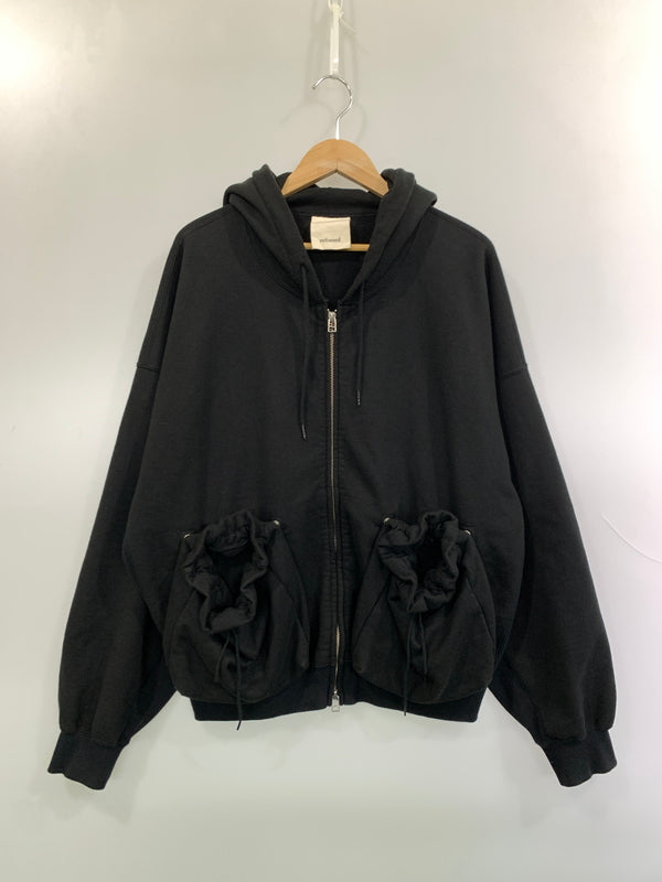【中古品】【メンズ】 REFOMED リフォメッド RECU-067 KINCHAKU ZIP-UP HOODIE 巾着 ジップアップフーディ パーカー トップス 140-261010-ta-19-min サイズ：2 カラー：ブラック 万代Net店