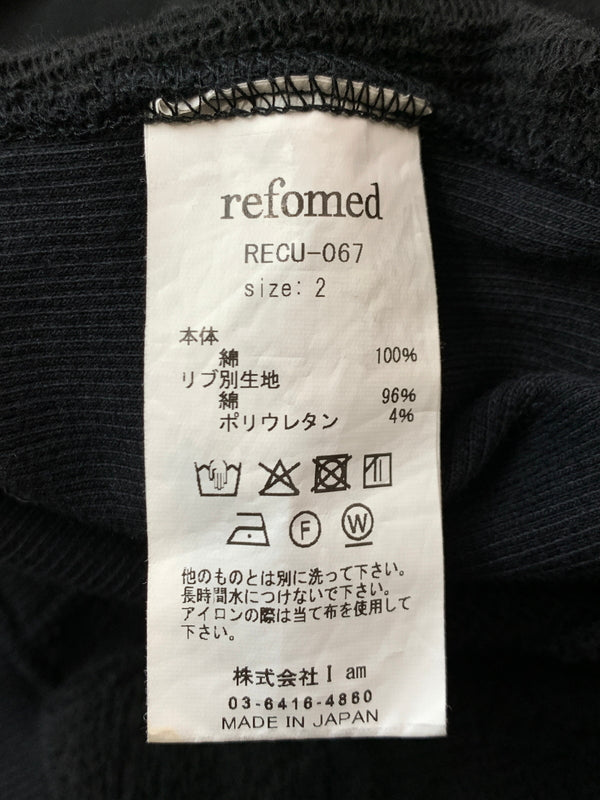 【中古品】【メンズ】 REFOMED リフォメッド RECU-067 KINCHAKU ZIP-UP HOODIE 巾着 ジップアップフーディ パーカー トップス 140-261010-ta-19-min サイズ：2 カラー：ブラック 万代Net店