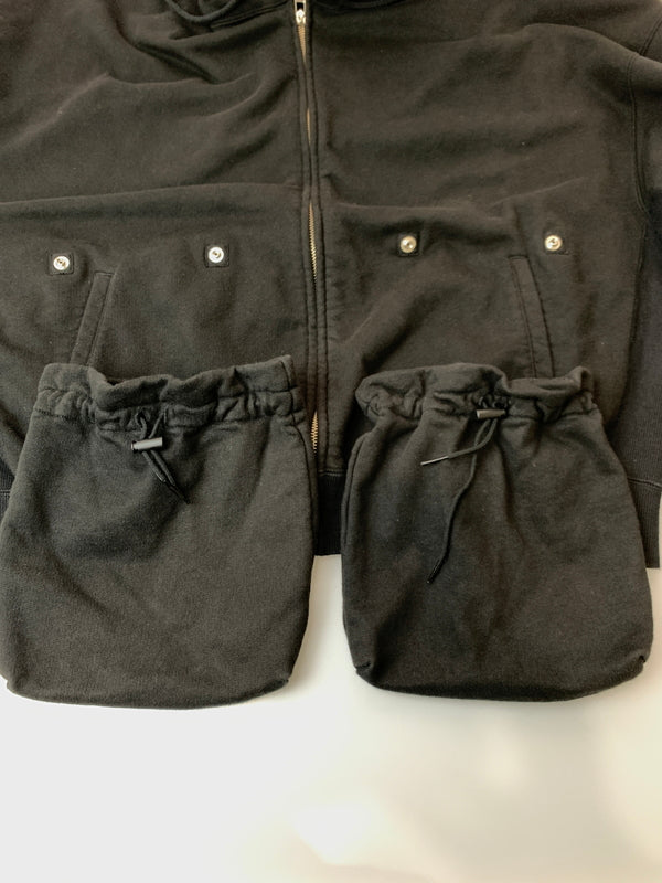 【中古品】【メンズ】 REFOMED リフォメッド RECU-067 KINCHAKU ZIP-UP HOODIE 巾着 ジップアップフーディ パーカー トップス 140-261010-ta-19-min サイズ：2 カラー：ブラック 万代Net店