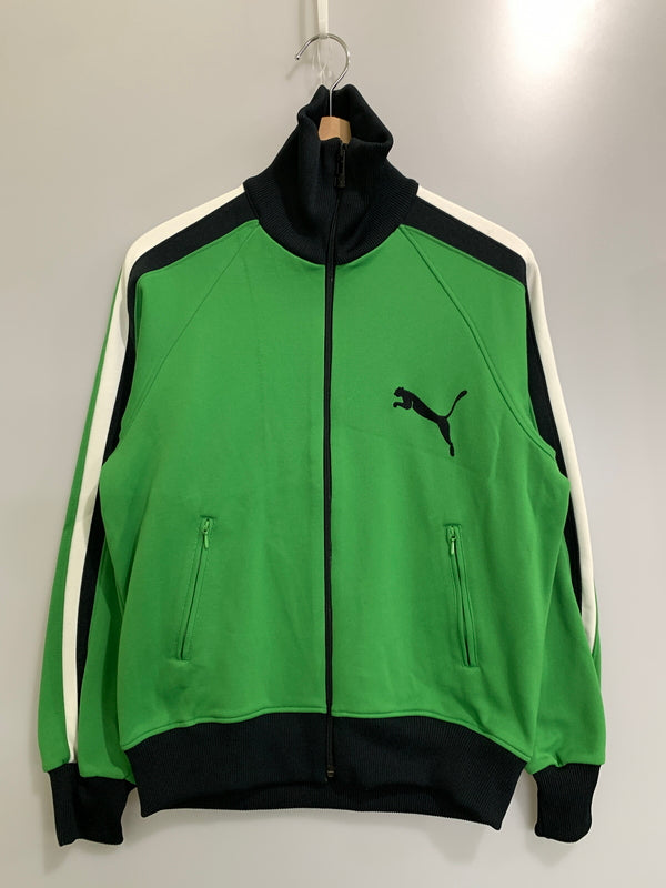 【中古品】【メンズ】 PUMA プーマ 80S 日本製 TRACK JACKET PMT-313 トラックジャケット ジャージ トップス 146-261010-ta-03-min サイズ：M カラー：グリーン系 万代Net店