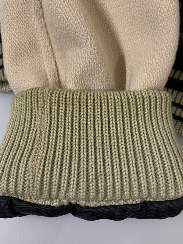 【現状渡し品】【メンズ】 C.A.B.CLOTHING キャブ クロージング 8262 CHAIN STITCH WOOL VARSITY JACKET チェーンステッチ・ウール・バーシティジャケット スタジャン 146-261010-ta-06-min サイズ：L カラー：ブラック/ベージュ 万代Net店