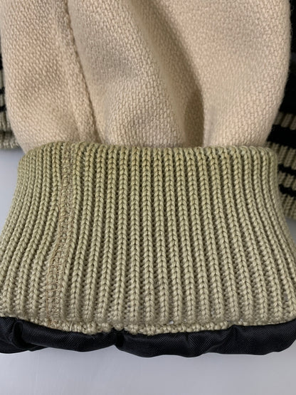 【現状渡し品】【メンズ】 C.A.B.CLOTHING キャブ クロージング 8262 CHAIN STITCH WOOL VARSITY JACKET チェーンステッチ・ウール・バーシティジャケット スタジャン 146-261010-ta-06-min サイズ：L カラー：ブラック/ベージュ 万代Net店
