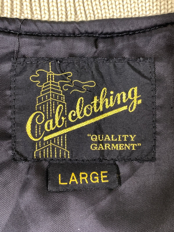 【現状渡し品】【メンズ】 C.A.B.CLOTHING キャブ クロージング 8262 CHAIN STITCH WOOL VARSITY JACKET チェーンステッチ・ウール・バーシティジャケット スタジャン 146-261010-ta-06-min サイズ：L カラー：ブラック/ベージュ 万代Net店