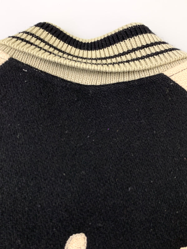 【現状渡し品】【メンズ】 C.A.B.CLOTHING キャブ クロージング 8262 CHAIN STITCH WOOL VARSITY JACKET チェーンステッチ・ウール・バーシティジャケット スタジャン 146-261010-ta-06-min サイズ：L カラー：ブラック/ベージュ 万代Net店