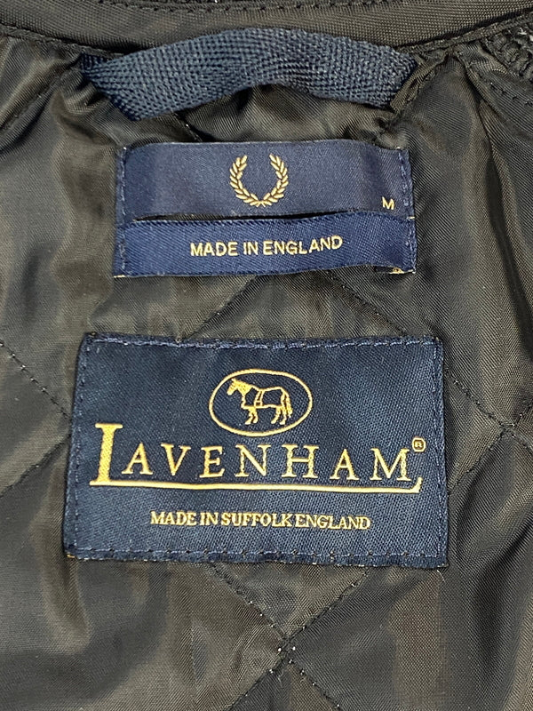 【中古品】【メンズ】 FRED PERRY フレッドペリー × LAVENHAM QUILTED JACKET ラベンハム キルティングジャケット アウター 140-261013-yn-15-min サイズ：M カラー：ブラック 万代Net店