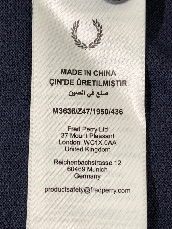 【中古品】【メンズ】 FRED PERRY フレッドペリー LS POLO SHIRT M3636 ロングスリーブ ポロシャツ メンズ トップス 141-261008-KS-34-min サイズ：XL カラー：ネイビー 万代Net店