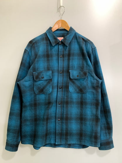 【中古品】【メンズ】 BIG MIKE ビッグマイク 102535104 HEAVY FLANNEL SHIRTS ヘビーフランネルシャツ チェックシャツ 長袖シャツ 145-261010-ta-02-min サイズ：XL カラー：ブルー系（チェック） 万代Net店