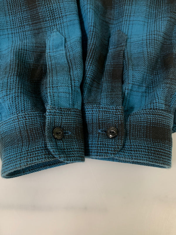 【中古品】【メンズ】 BIG MIKE ビッグマイク 102535104 HEAVY FLANNEL SHIRTS ヘビーフランネルシャツ チェックシャツ 長袖シャツ 145-261010-ta-02-min サイズ：XL カラー：ブルー系（チェック） 万代Net店