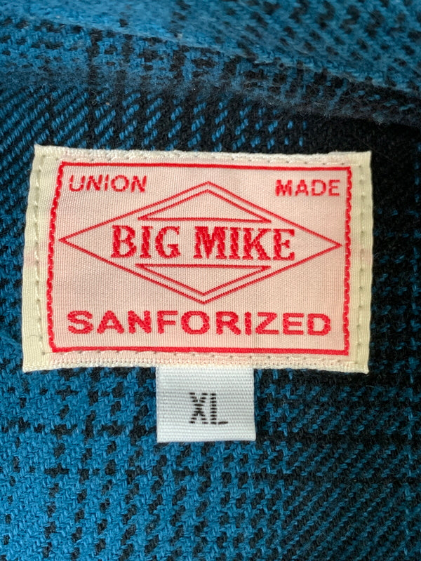 【中古品】【メンズ】 BIG MIKE ビッグマイク 102535104 HEAVY FLANNEL SHIRTS ヘビーフランネルシャツ チェックシャツ 長袖シャツ 145-261010-ta-02-min サイズ：XL カラー：ブルー系（チェック） 万代Net店