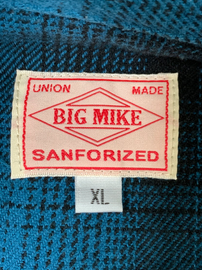 【中古品】【メンズ】 BIG MIKE ビッグマイク 102535104 HEAVY FLANNEL SHIRTS ヘビーフランネルシャツ チェックシャツ 長袖シャツ 145-261010-ta-02-min サイズ：XL カラー：ブルー系（チェック） 万代Net店