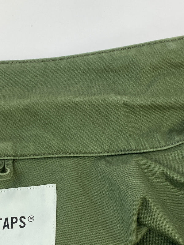 【中古品】【メンズ】 WTAPS ダブルタップス 24SS CBW 01 LS COTTON SATIN IDENTITY エルエス コットン サテン アイデンティティ 241CWDT-SHM02 メンズ トップス 142-261014-KS-01-min サイズ：04 カラー：グリーン 万代Net店