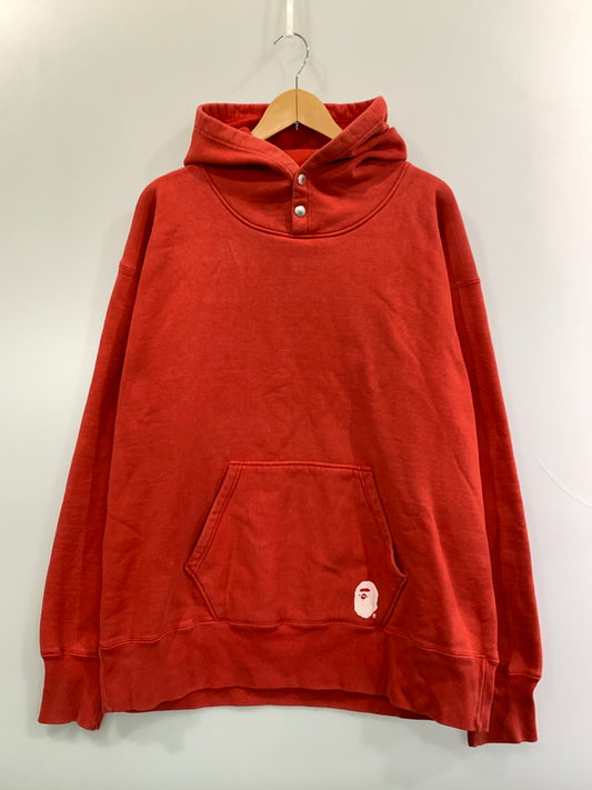 【中古品】【メンズ】 A BATHING APE ア ベイシング エイプ 00S PULLOVER HOODIE 2000年代 プルオーバー フーディー メンズ トップス パーカー 142-261017-KS-09-min サイズ：XL カラー：レッド 万代Net店
