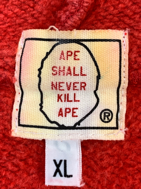 【中古品】【メンズ】 A BATHING APE ア ベイシング エイプ 00S PULLOVER HOODIE 2000年代 プルオーバー フーディー メンズ トップス パーカー 142-261017-KS-09-min サイズ：XL カラー：レッド 万代Net店