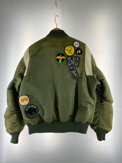【現状渡し品】【メンズ】 STUSSY ステューシー × ALPHA × FRAGMENT 25TH MA-1 アルファ フラグメント MA-1 ジャケット アウター 142-261013-yn-21-min サイズ：L カラー：オリーブグリーン 万代Net店