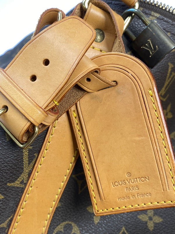 【中古品】【メンズ/レディース】 LOUIS VUITTON モノグラム キーポル55 M41414 レザー 大型 旅行用 ボストンバッグ カバン 179-261008-em-06-min カラー：ブラウン 万代Net店