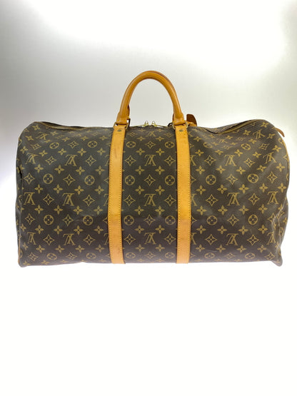 【中古品】【メンズ/レディース】 LOUIS VUITTON モノグラム キーポル55 M41414 レザー 大型 旅行用 ボストンバッグ カバン 179-261008-em-06-min カラー：ブラウン 万代Net店
