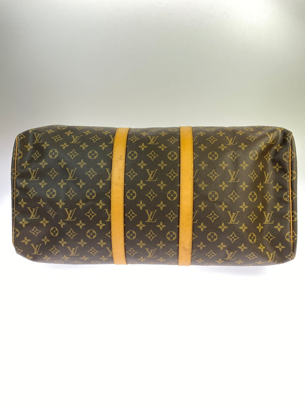 【中古品】【メンズ/レディース】 LOUIS VUITTON モノグラム キーポル55 M41414 レザー 大型 旅行用 ボストンバッグ カバン 179-261008-em-06-min カラー：ブラウン 万代Net店