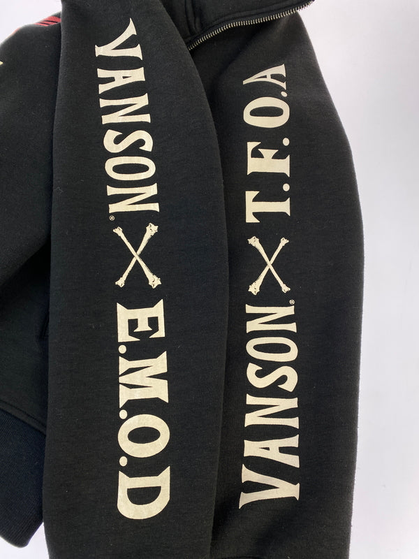 【中古品】【メンズ】 VANSON × クローズWORST バンソン クローズワースト スカル ジップアップジャケット メンズ アウター 145-261014-KS-18-min サイズ：L カラー：ブラック 万代Net店