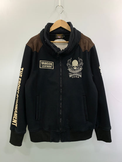 【中古品】【メンズ】 VANSON × WORST バンソン ワースト TFOA SKULL ZIPUP JACKET スカルジップアップジャケット ジップフロントジャケット トラックジャケット 145-261010-ta-37-min サイズ：L カラー：ブラック 万代Net店