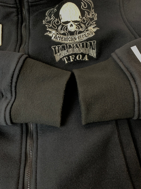 【中古品】【メンズ】 VANSON × WORST バンソン ワースト TFOA SKULL ZIPUP JACKET スカルジップアップジャケット ジップフロントジャケット トラックジャケット 145-261010-ta-37-min サイズ：L カラー：ブラック 万代Net店