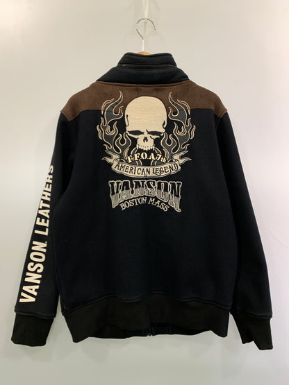 【中古品】【メンズ】 VANSON × WORST バンソン ワースト TFOA SKULL ZIPUP JACKET スカルジップアップジャケット ジップフロントジャケット トラックジャケット 145-261010-ta-37-min サイズ：L カラー：ブラック 万代Net店