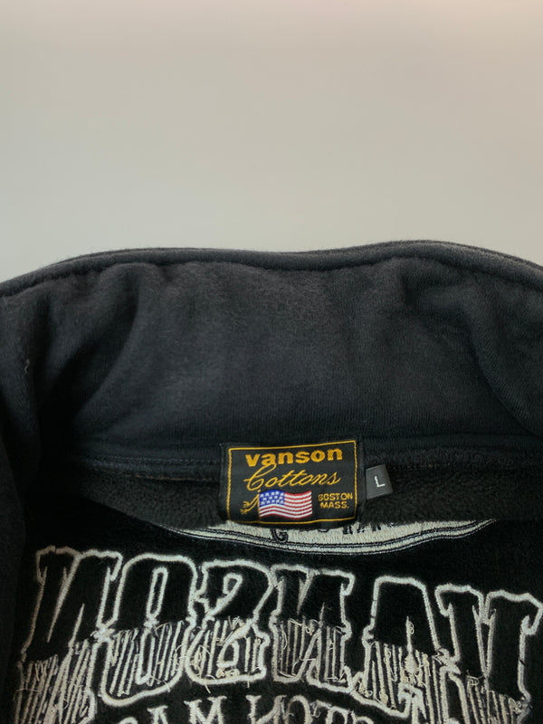 【中古品】【メンズ】 VANSON × WORST バンソン ワースト TFOA SKULL ZIPUP JACKET スカルジップアップジャケット ジップフロントジャケット トラックジャケット 145-261010-ta-37-min サイズ：L カラー：ブラック 万代Net店