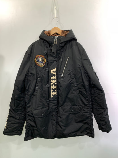 【現状渡し品】【メンズ】 VANSON バンソン DEATH RABBIT デスラビット N-3B スケーター ナイロン ミリタリージャケット 145-261010-ta-24-min サイズ：L カラー：ブラック 万代Net店