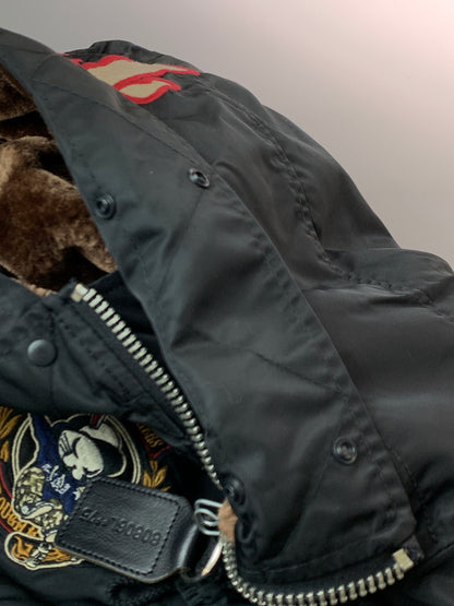 【現状渡し品】【メンズ】 VANSON バンソン DEATH RABBIT デスラビット N-3B スケーター ナイロン ミリタリージャケット 145-261010-ta-24-min サイズ：L カラー：ブラック 万代Net店