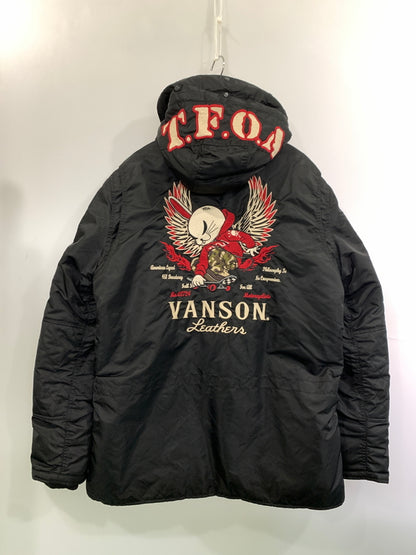 【現状渡し品】【メンズ】 VANSON バンソン DEATH RABBIT デスラビット N-3B スケーター ナイロン ミリタリージャケット 145-261010-ta-24-min サイズ：L カラー：ブラック 万代Net店