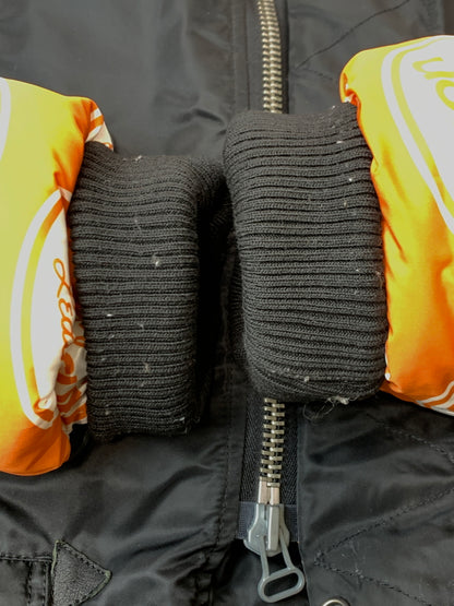 【現状渡し品】【メンズ】 VANSON バンソン DEATH RABBIT デスラビット N-3B スケーター ナイロン ミリタリージャケット 145-261010-ta-24-min サイズ：L カラー：ブラック 万代Net店