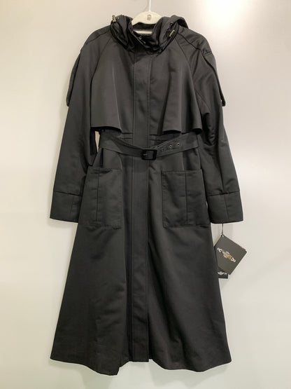 【中古品】【レディース】 RUIRUE BOUTIQUE ルイルエブティック 2WAY フード ロング トレンチコート K803 アウター 169-261023-hu-15-min サイズ：L カラー：ブラック 万代Net店