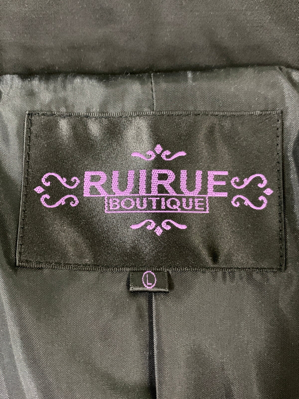 【中古品】【レディース】 RUIRUE BOUTIQUE ルイルエブティック 2WAY フード ロング トレンチコート K803 アウター 169-261023-hu-15-min サイズ：L カラー：ブラック 万代Net店