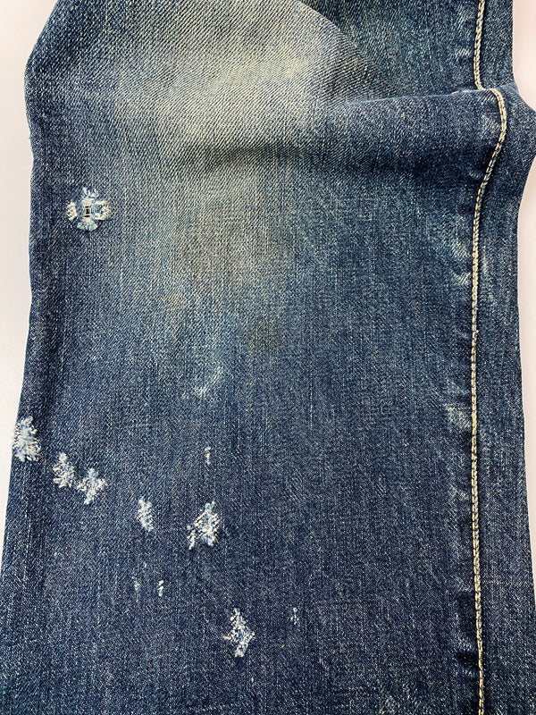 【ジャンク品】【メンズ】 EVISU エヴィス 2001 DENIM PANT デニムパンツ メンズ ボトムス ジーパン ジーンズ 156-261016-em-07-min サイズ：29×35 カラー：ブルーインディゴ 万代Net店