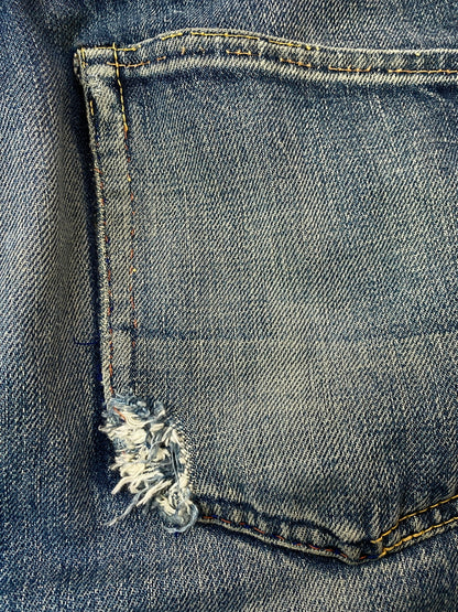 【ジャンク品】【メンズ】 EVISU エヴィス 2001 DENIM PANT デニムパンツ メンズ ボトムス ジーパン ジーンズ 156-261016-em-07-min サイズ：29×35 カラー：ブルーインディゴ 万代Net店